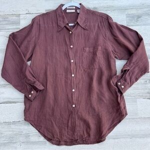 Banana Republic 100% Irish Linen Summer Button Front‎ Shirt Womens Small